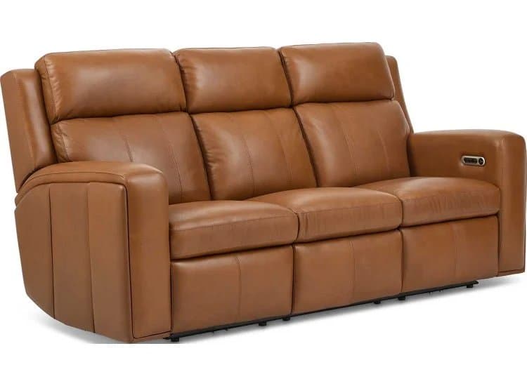 Flexsteel Wyatt Power Reclining Sofa with Power Headrests and Lumbar