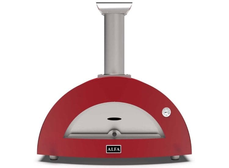 Alfa Moderno 3 Pizze Outdoor Pizza Oven Wood Fired, Ruby Red