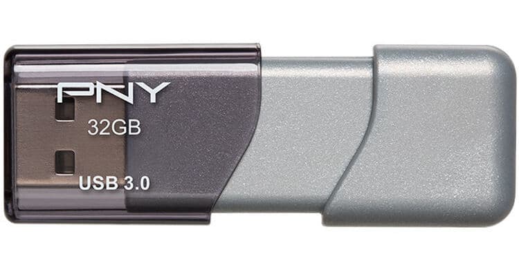 PNY 32GB Turbo Attaché 3 USB 3.0 Flash Drive (2-Pack, Gray)