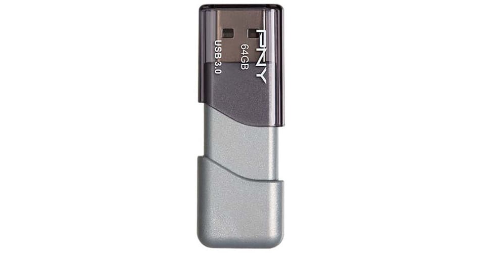 PNY 64GB Turbo Attaché 3 USB 3.0 Flash Drive (5-Pack, Gray)