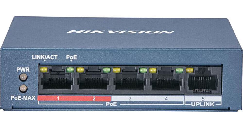 Hikvision DS-3E0105P-E/M 4-Port 10/100Mb PoE+ Compliant Unmanaged Network Switch