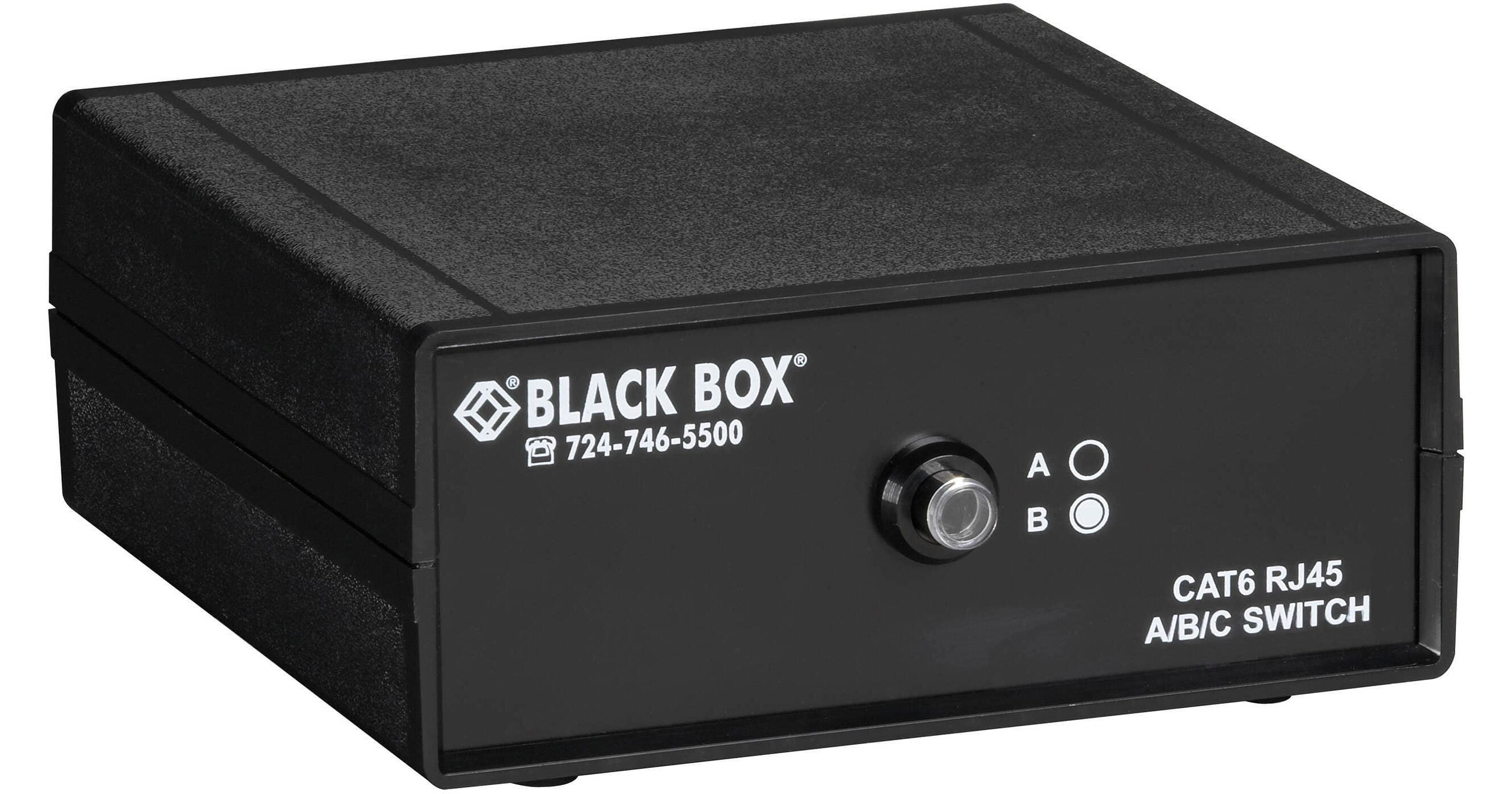 Black Box SW1030A RJ45 2-to-1 Cat 6 Ethernet 10G Manual Desktop Switch