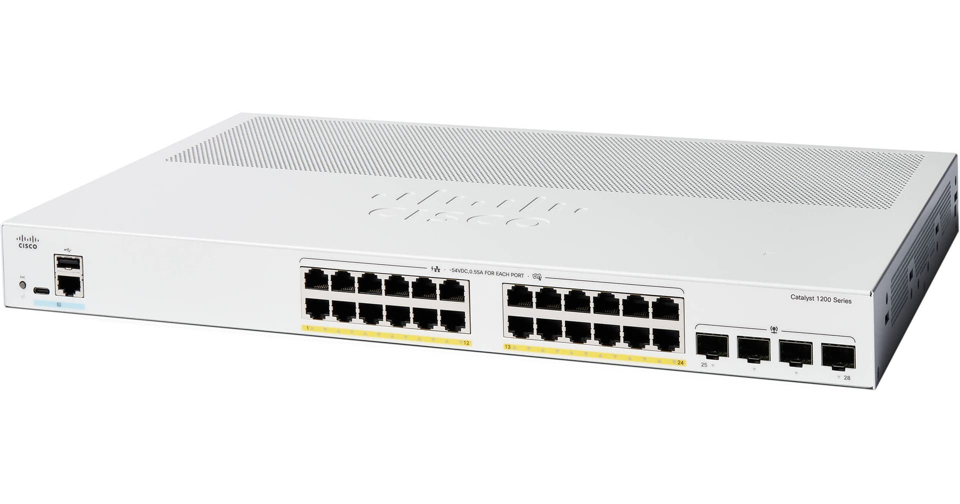 Cisco Catalyst C1200-24P-4G 24-Port Gigabit PoE+ Compliant Managed Network Switch (195W)