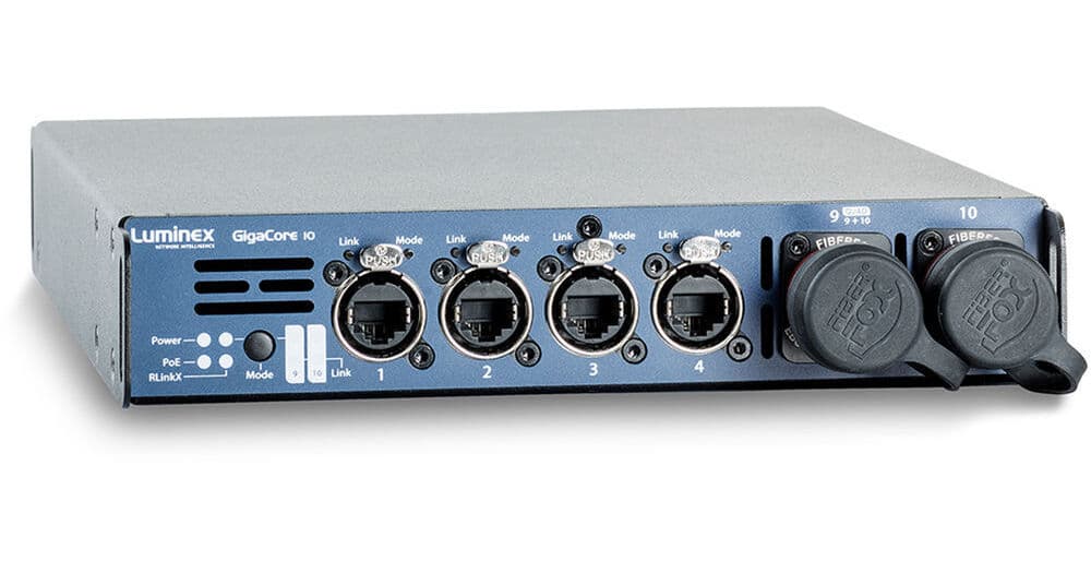 Luminex GigaCore 10 Pre-Configured 8-Port Ethernet Switch with Neutrik QUAD MMF