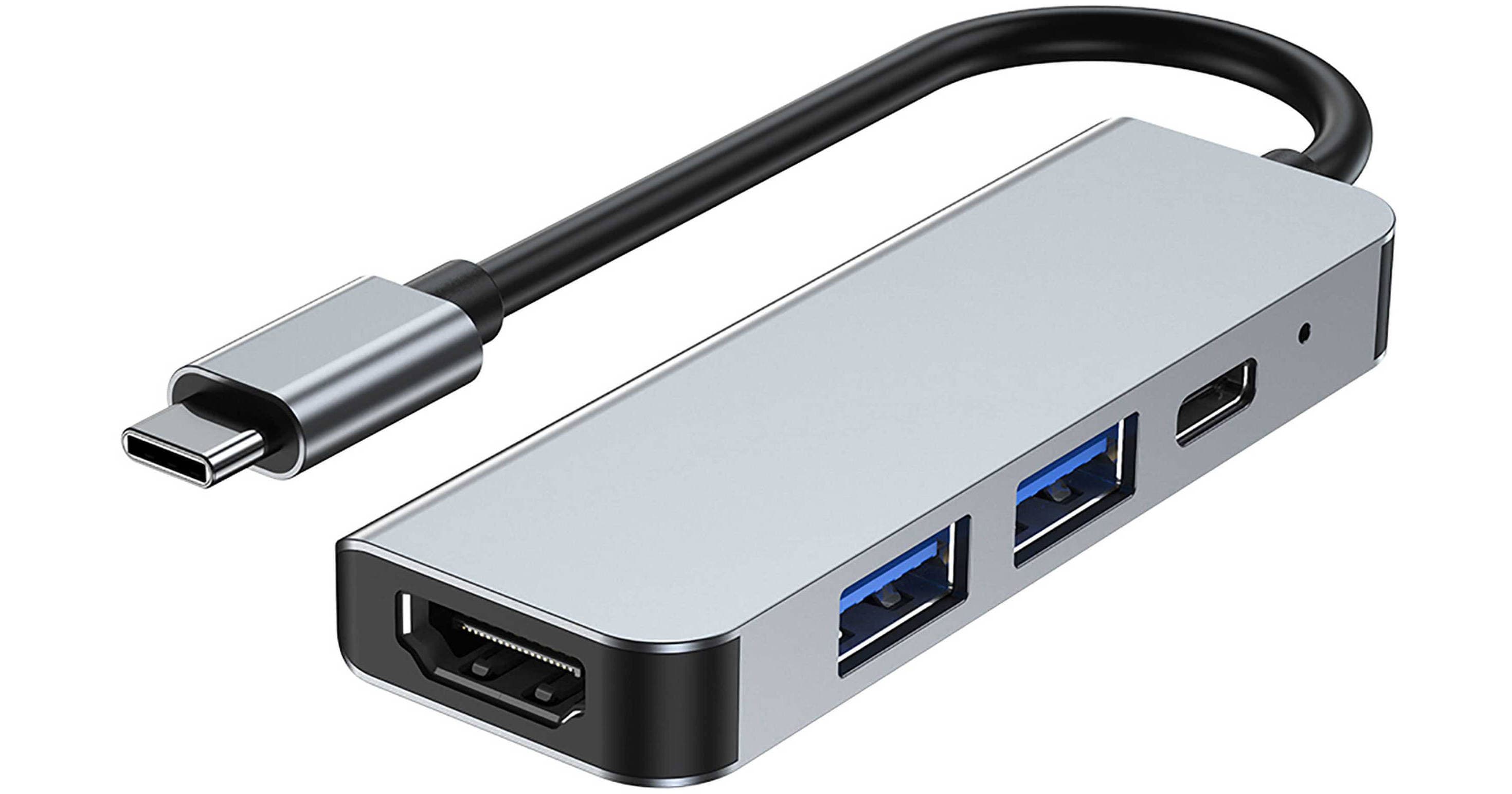 CAMVATE 4-in-1 USB-C Multiport Adapter (Silver)
