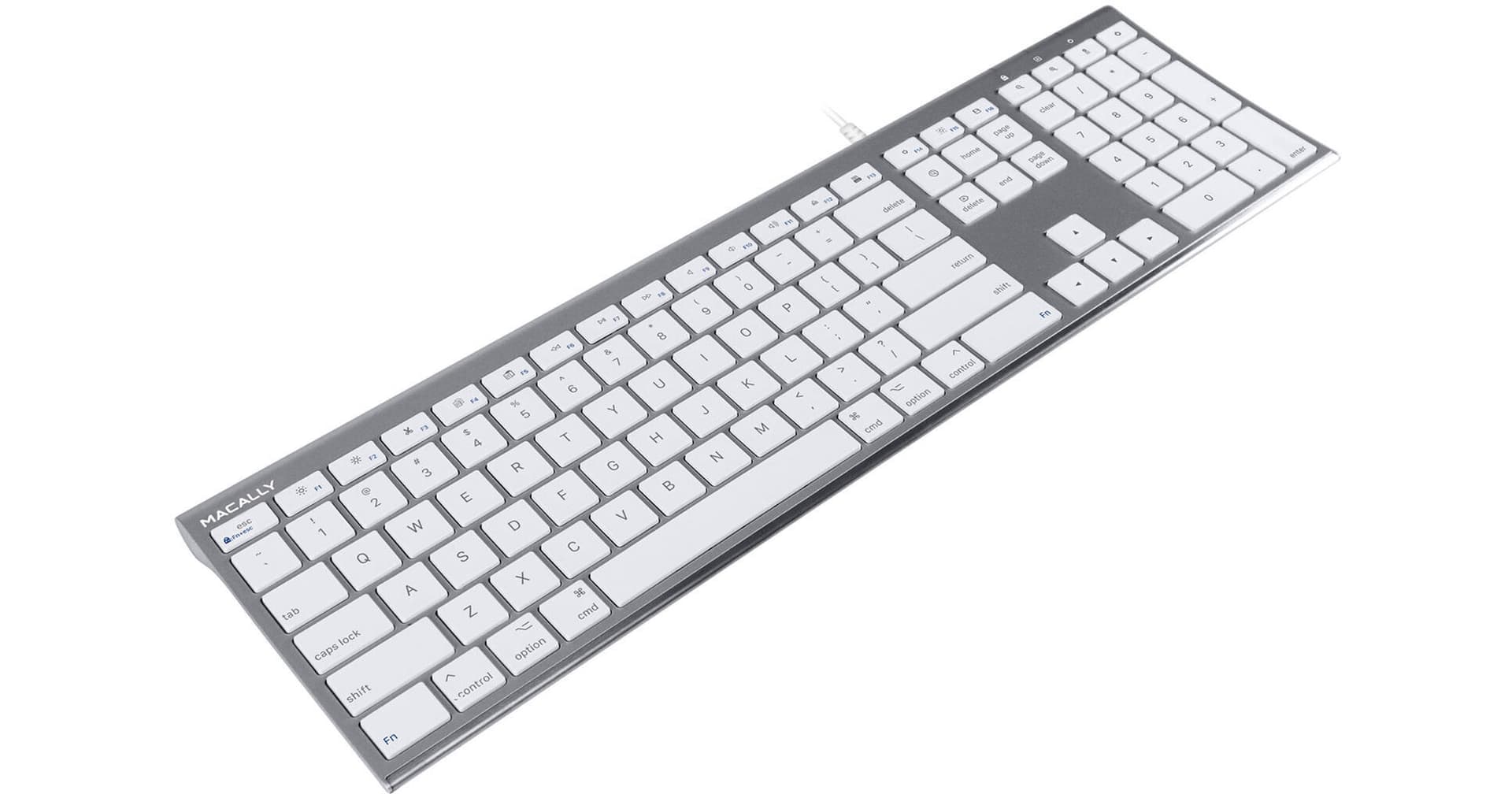 Macally Ultra Slim USB Wired Keyboard (Space Gray)