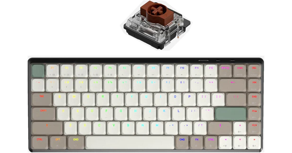 AZIO Cascade Slim TKL Wireless Hot-Swappable Mechanical Keyboard (Forest Light)