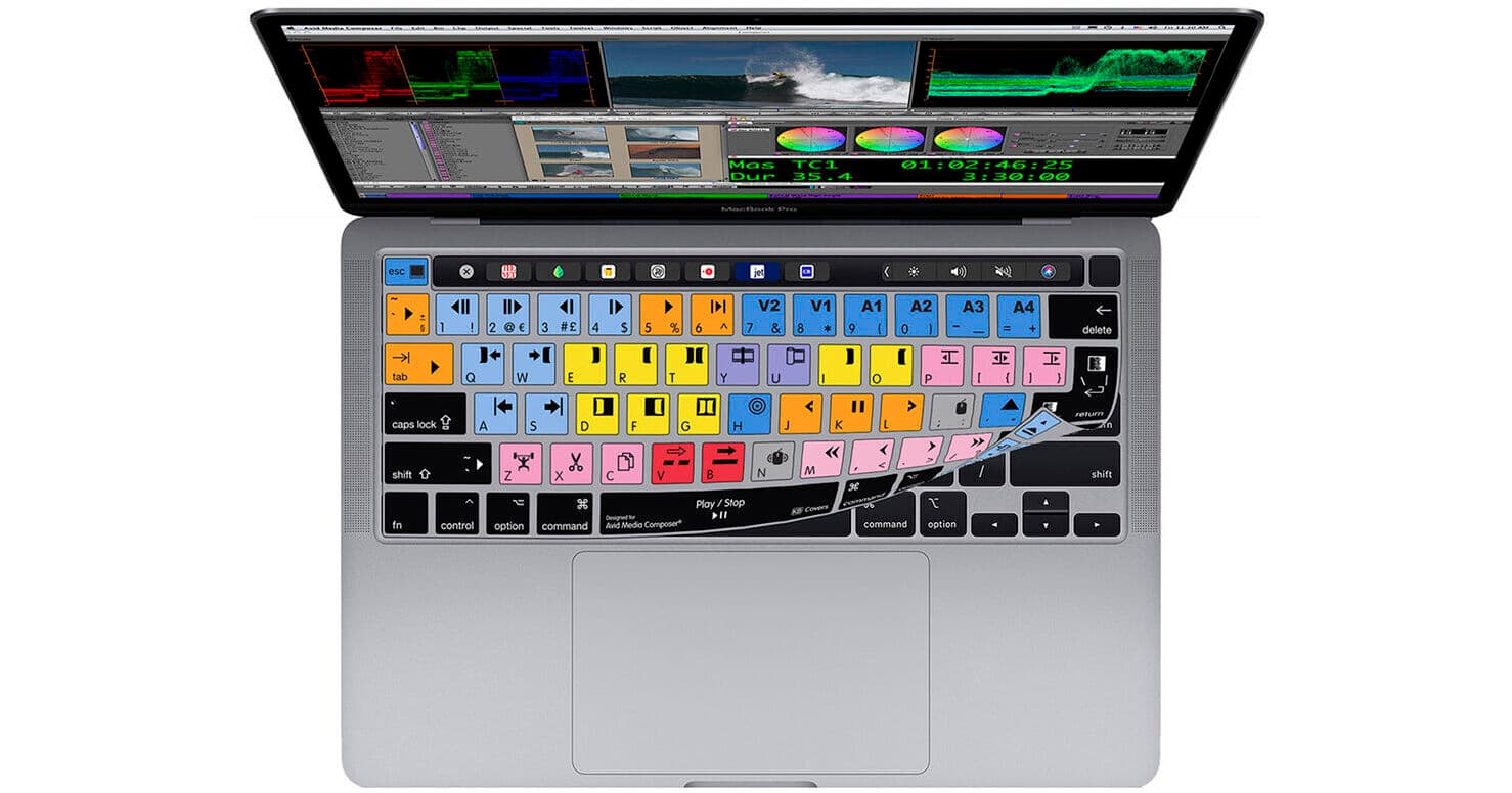 KB Covers Avid Media Composer Keyboard Cover for MacBook Pro 13" (2020 and Later) and 16" (2019 and Later)