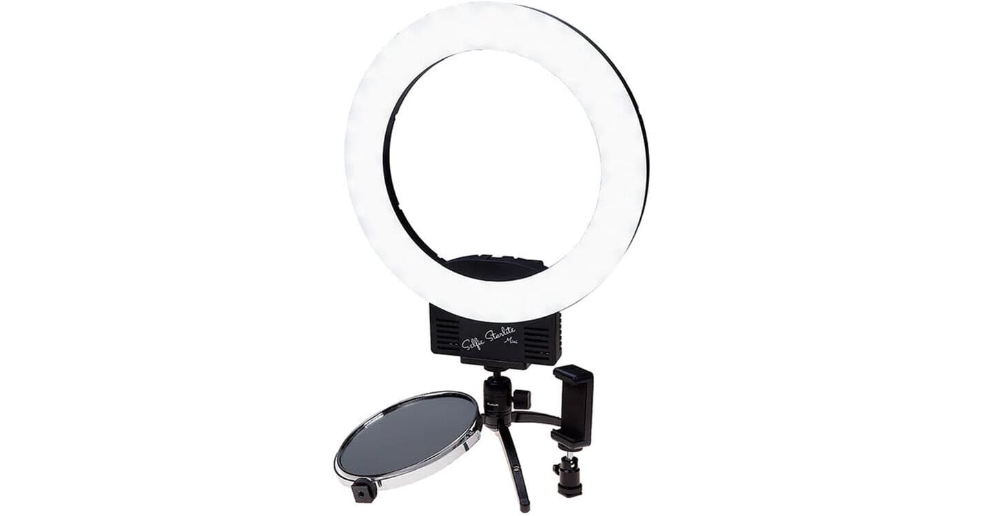 FotodioX Selfie Starlite Mini Vlog Bi-Color Ring Light with Tabletop Tripod (Black, 12")