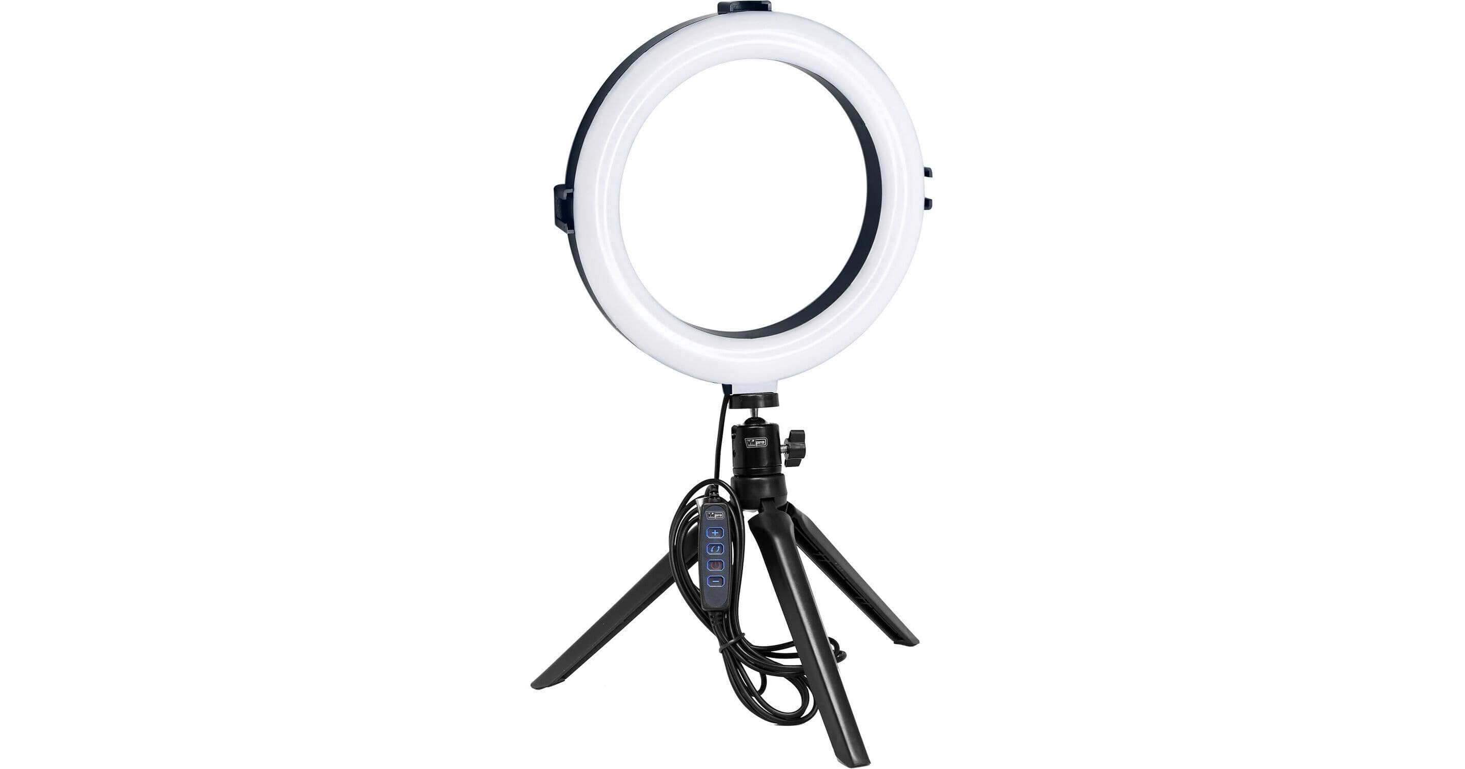 Vidpro 8" Bi-Color LED Ring Light Kit with Table Top Tripod and Ball Head