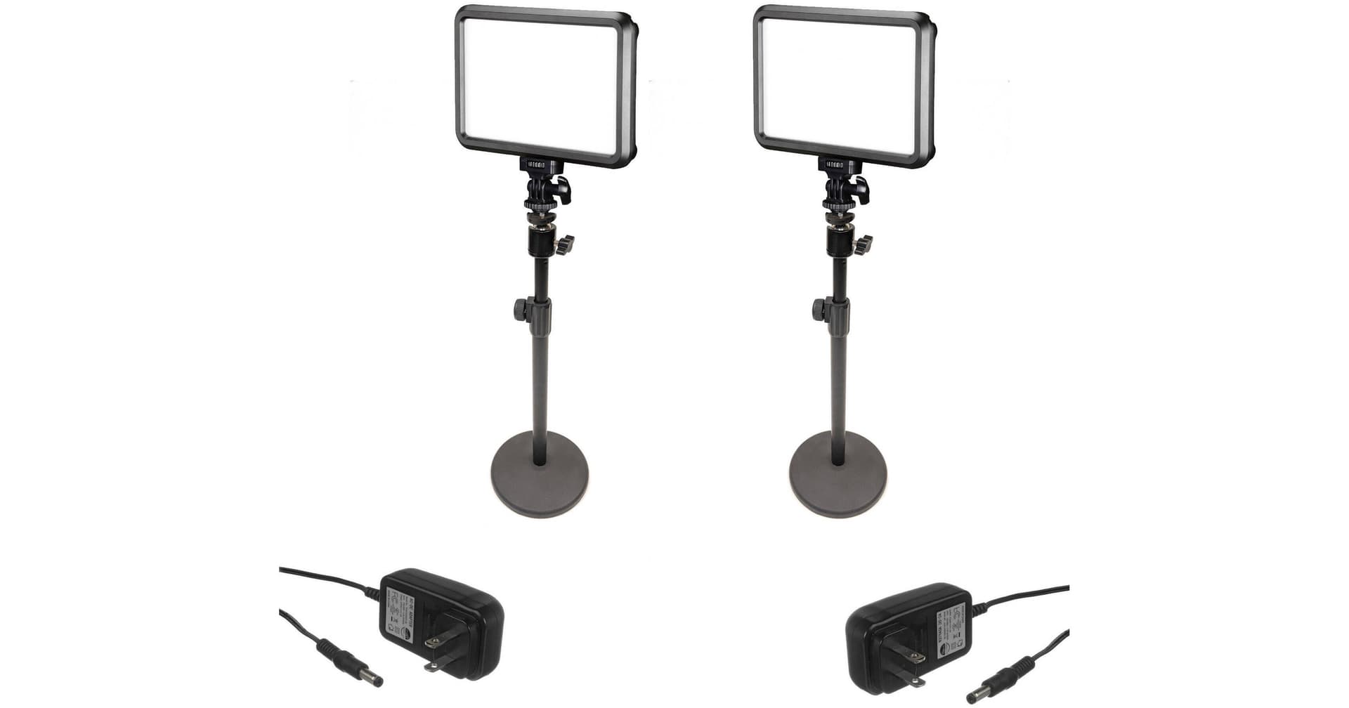 Bescor Two Specter Lights, Desktop Stands & AC Adapters Streaming Kit