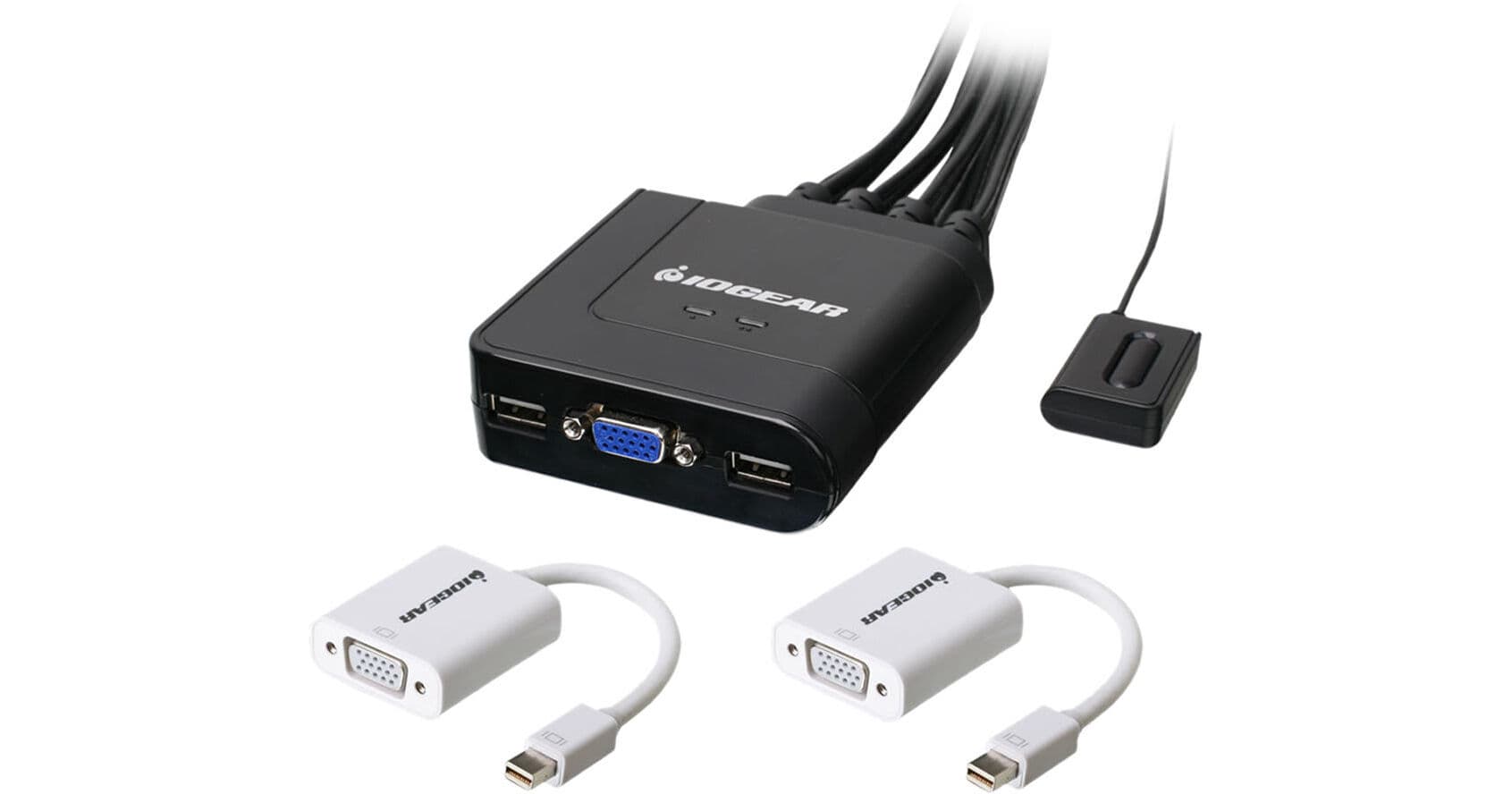 IOGEAR 2-Port USB Cable KVM Switch Kit with Mini DisplayPort Adapters