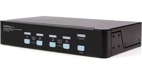 StarTech 4-Port High Resolution USB DVI Dual Link KVM Switch with Audio (Black)