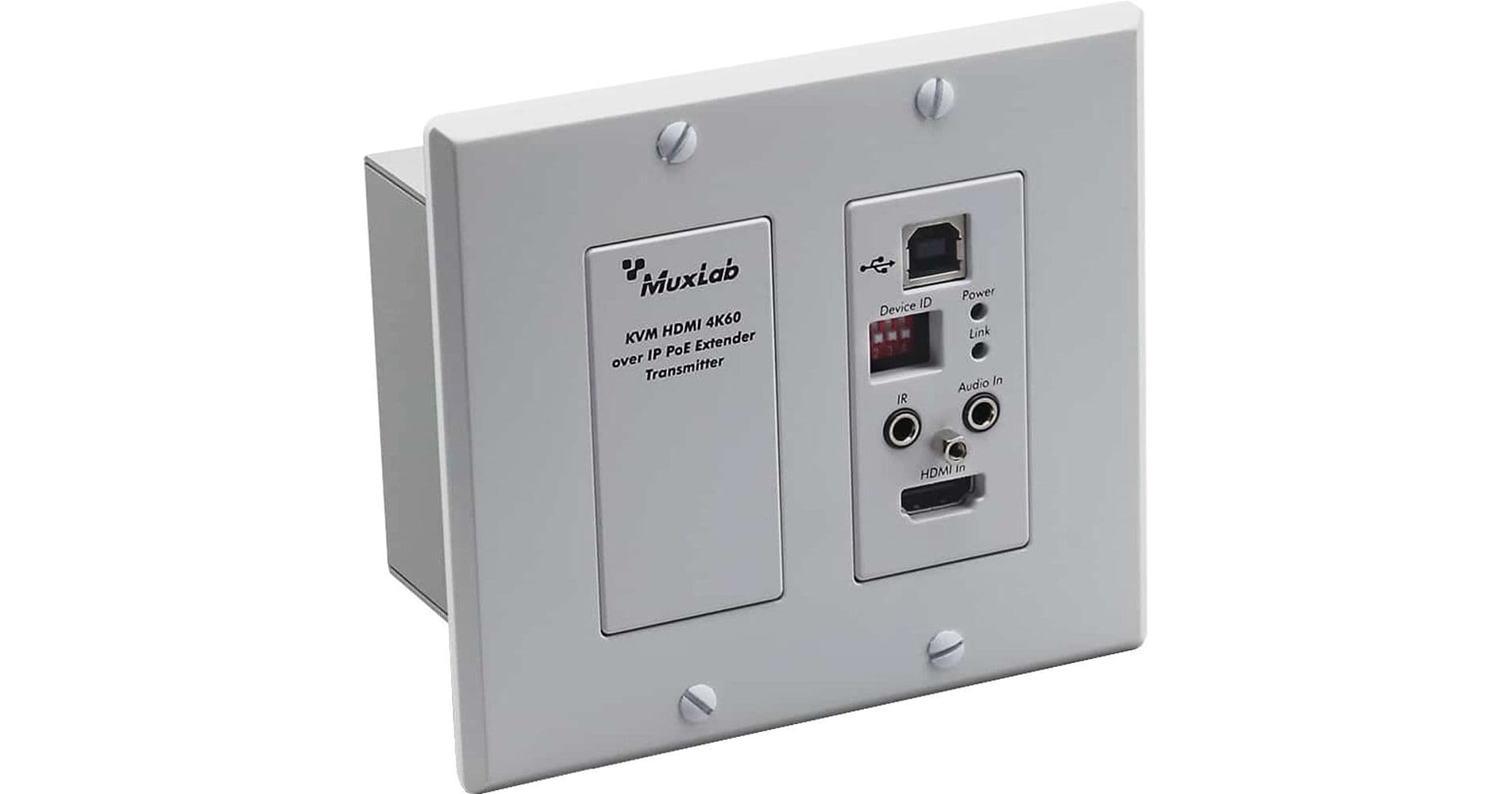 MuxLab KVM HDMI over IP PoE TX Transmitter Wall Plate
