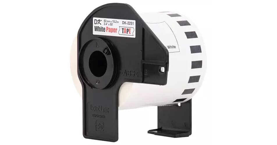 Brother DK2251 Continuous Length Replacement Labels (White, 2.4" x 50', 3-Pack)