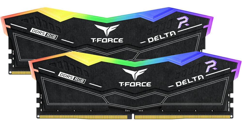 TEAMGROUP 32GB T-FORCE DELTA RGB DDR5 8000 MHz UDIMM Memory Kit (2 x 16GB, Black)