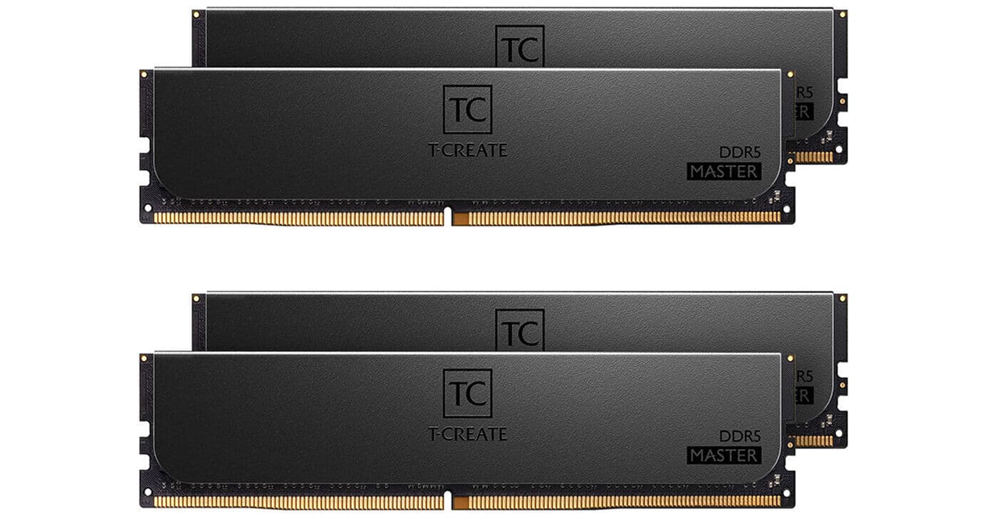 TEAMGROUP 96GB T-Create Master DDR5 6400 MHz ECC RDIMM Memory Kit (4 x 24GB)