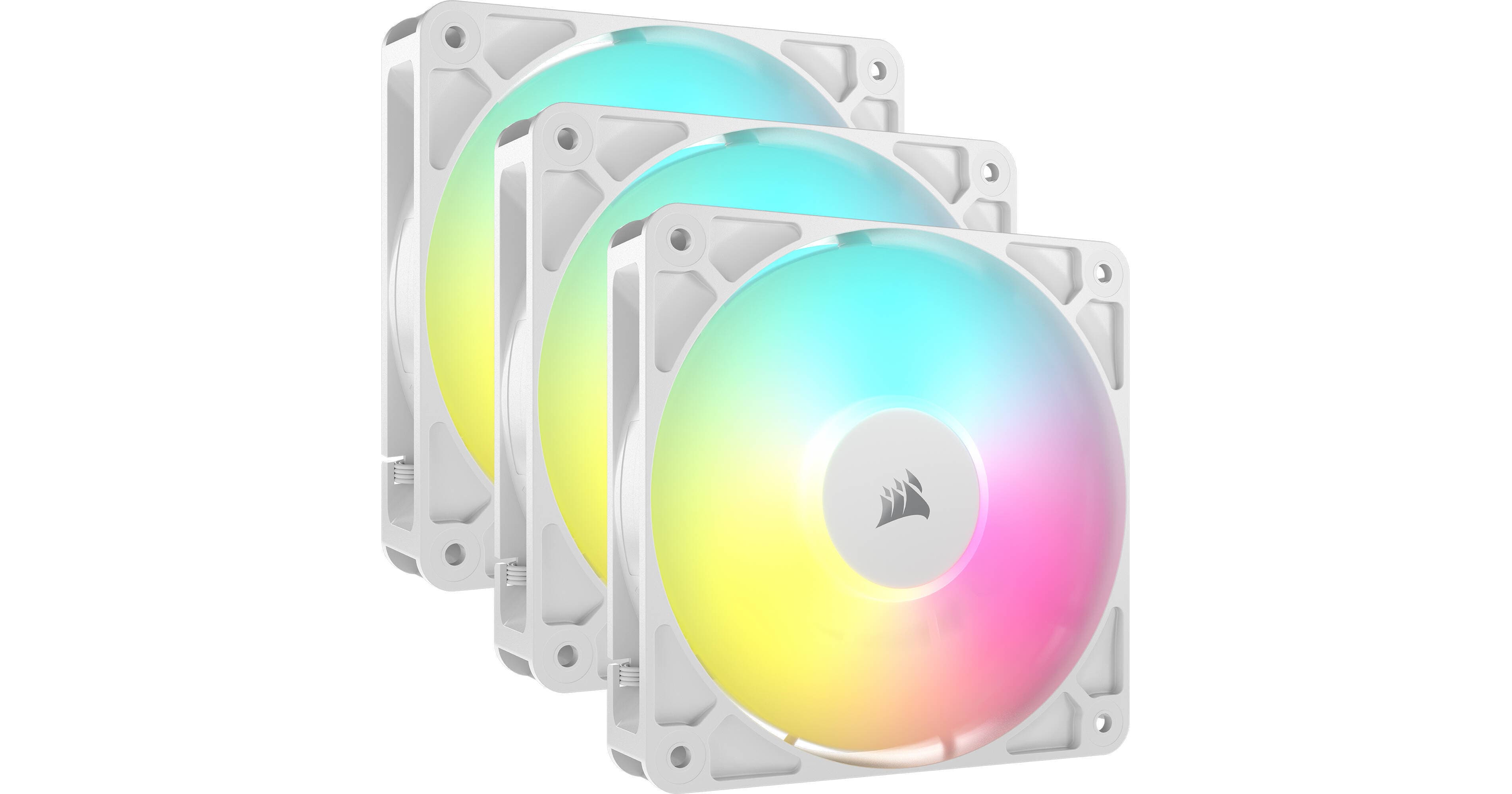 CORSAIR RS120 ARGB 120mm PWM Fan (White, 3-Pack)