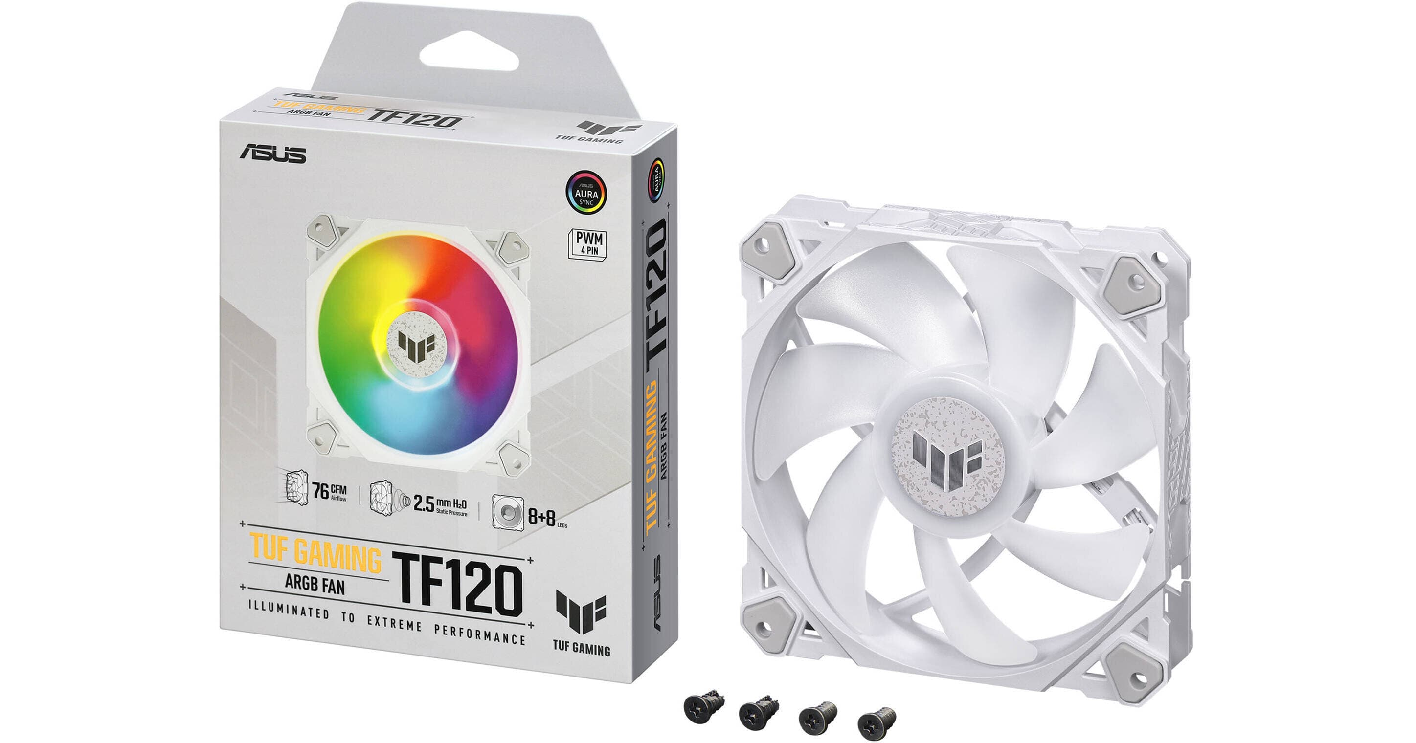 ASUS TUF Gaming TF120 ARGB 120mm PWM Fan (White)
