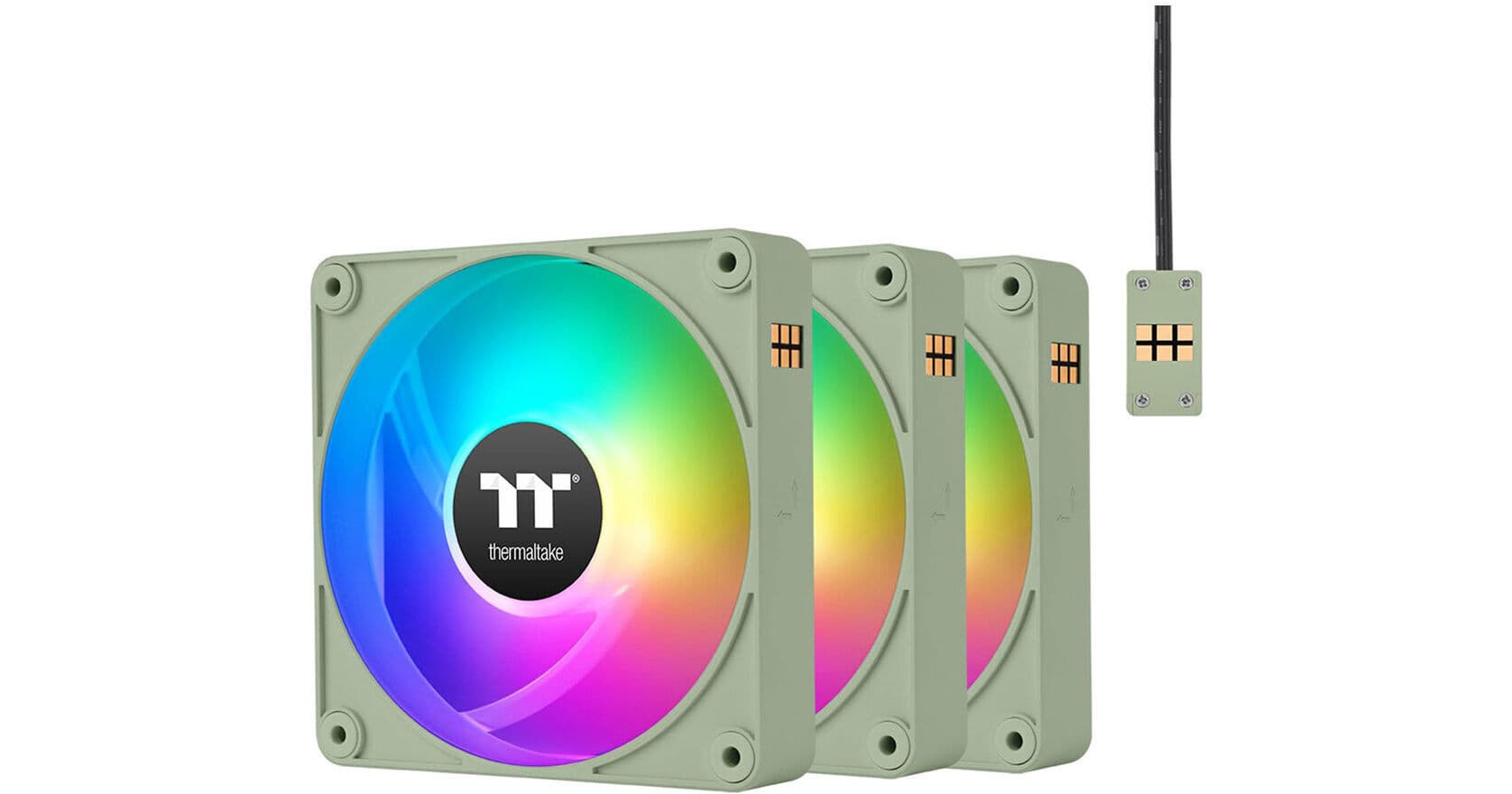 Thermaltake CT120 EX Reverse ARGB Sync PC 120mm Cooling Fan (3-Fan Pack, Matcha Green)