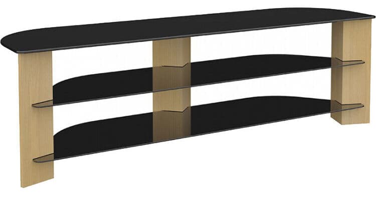 AVF Group Varano 59" Corner TV Stand (Oak, Black Glass)