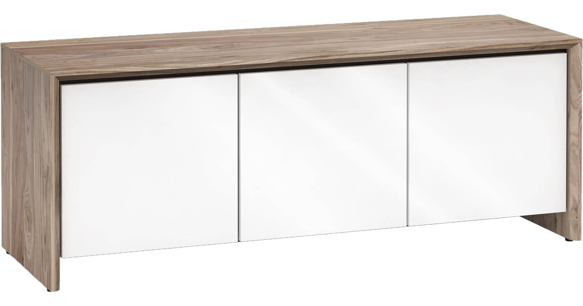 Salamander Designs Barcelona 237 Chameleon Collection Triple-Width AV Cabinet (Natural Walnut with Gloss White Doors)