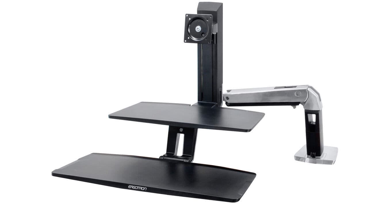 Ergotron WorkFit-A Workstation with Suspended Keyboard, Single LD (Black)