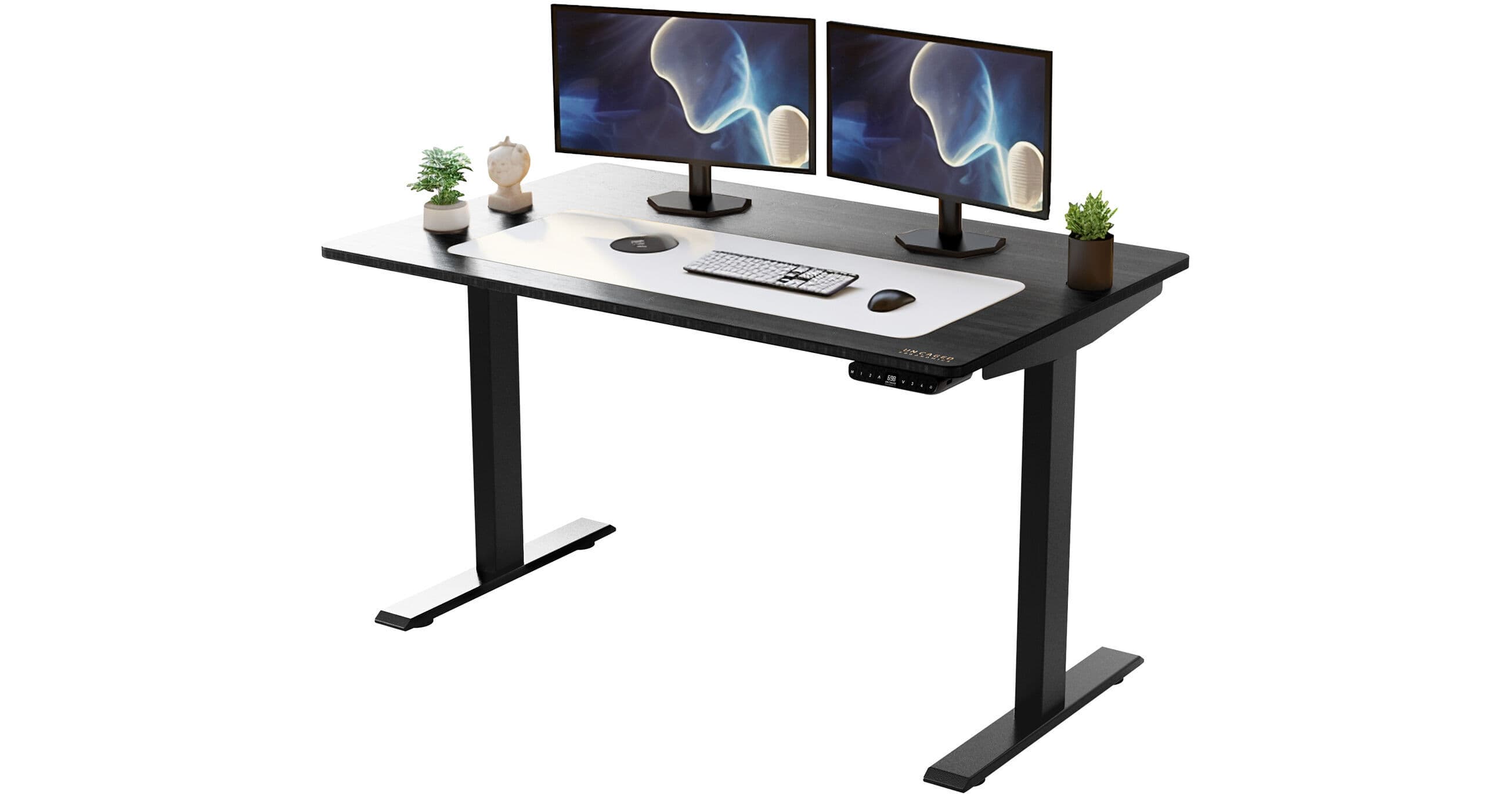 Uncaged Ergonomics Rise Up Electric Adjustable Height Standing Desk (60 x 30", Black Bamboo)