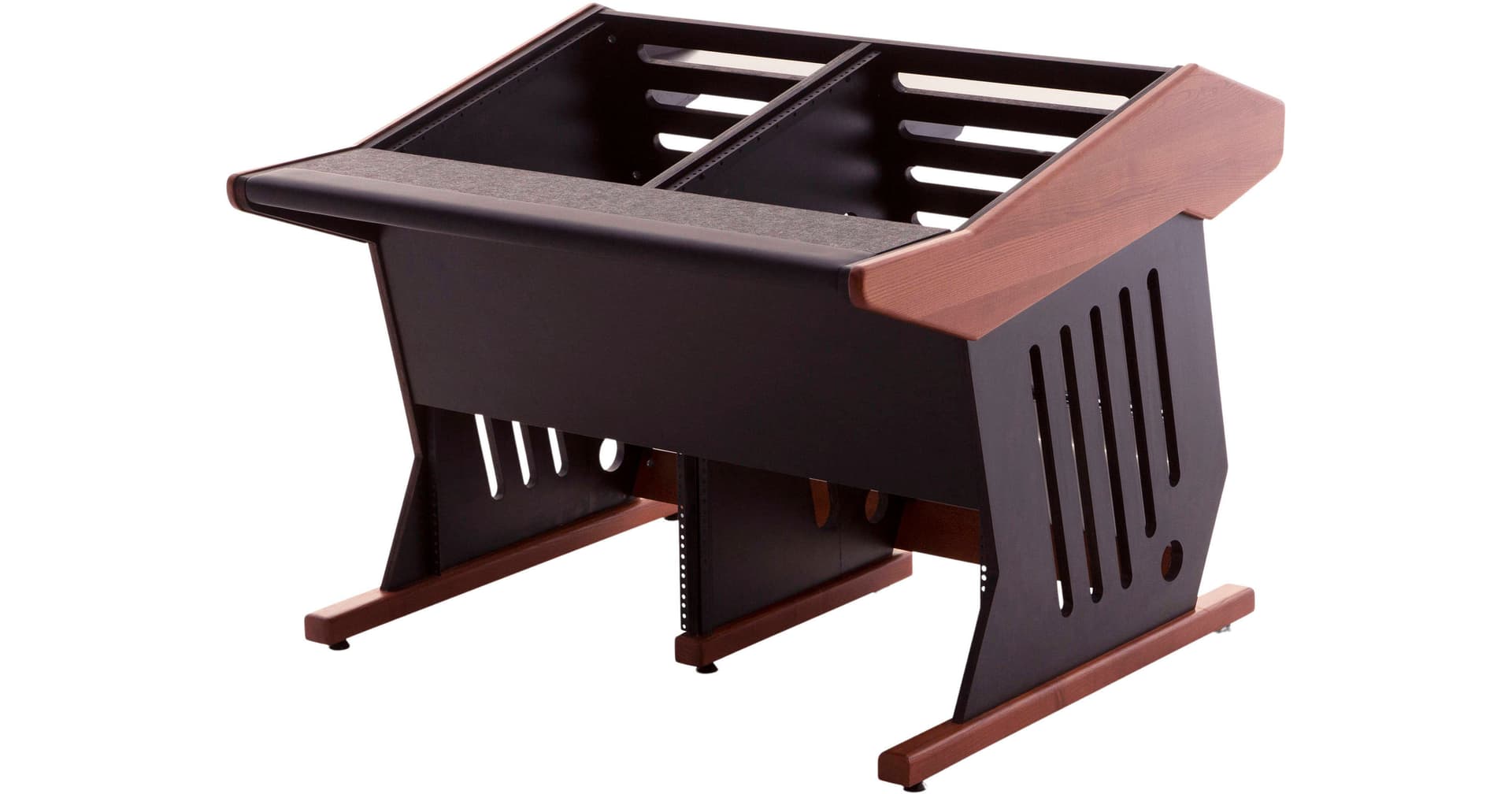 Zaor Maestro 24+12 Workstation Desk (Cherry and Black, 43")