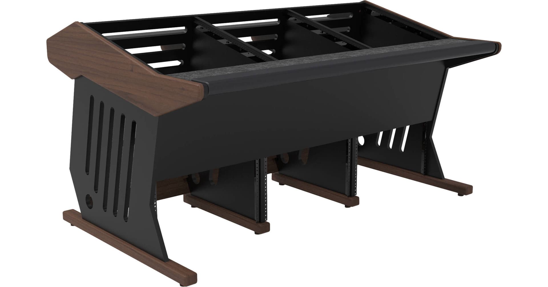 Zaor Maestro 24+12 Workstation Desk (Walnut and Black, 43")