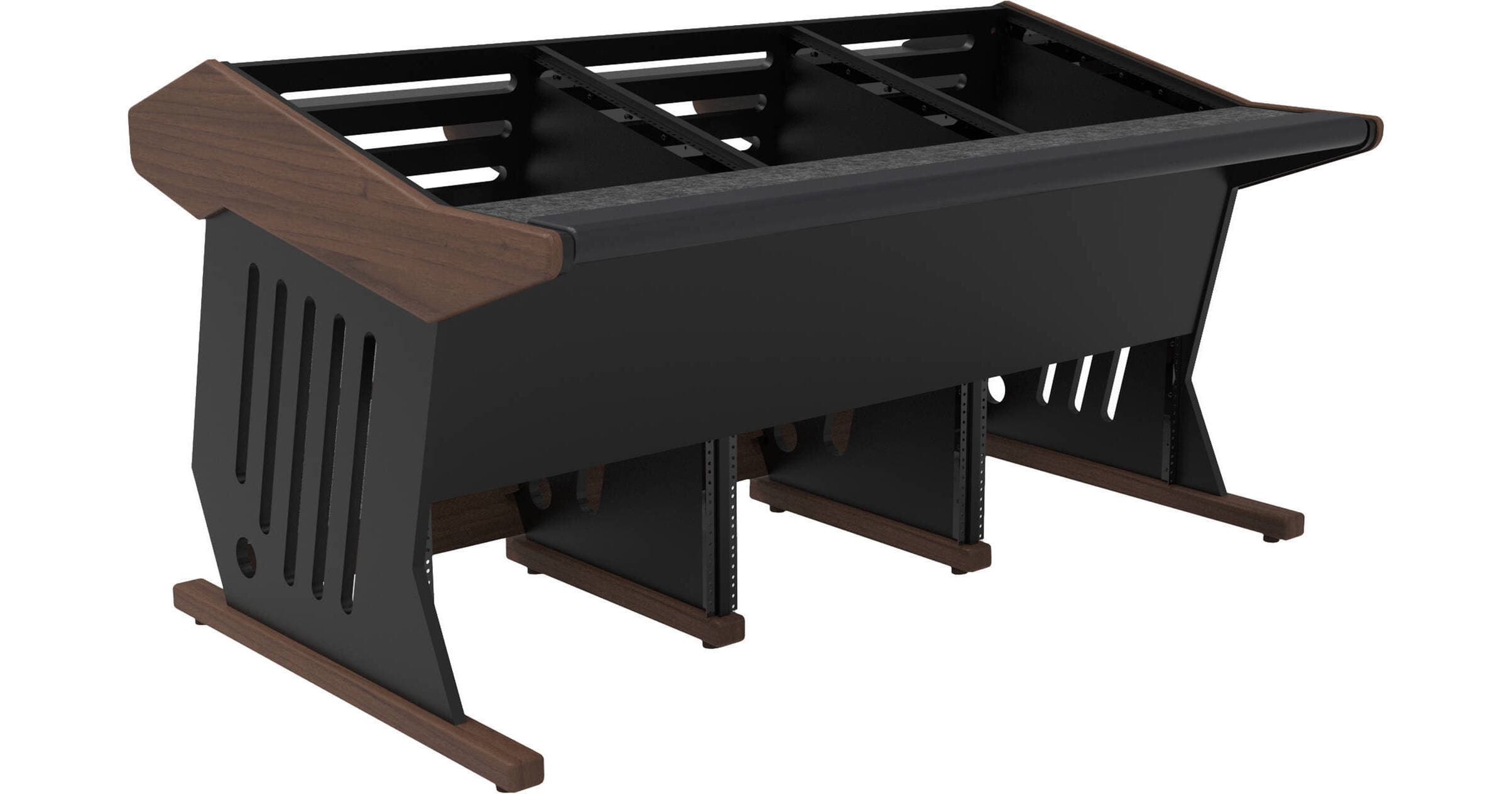 Zaor Maestro 24+12 Workstation Desk (Walnut and Black, 43")