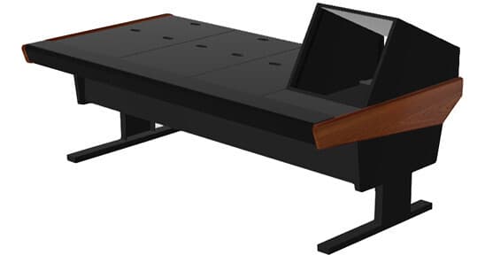 Argosy V1R Universal Workstation Desk with VR1005 10U Front, 5U Rear Module (Mahogany, 89.5")