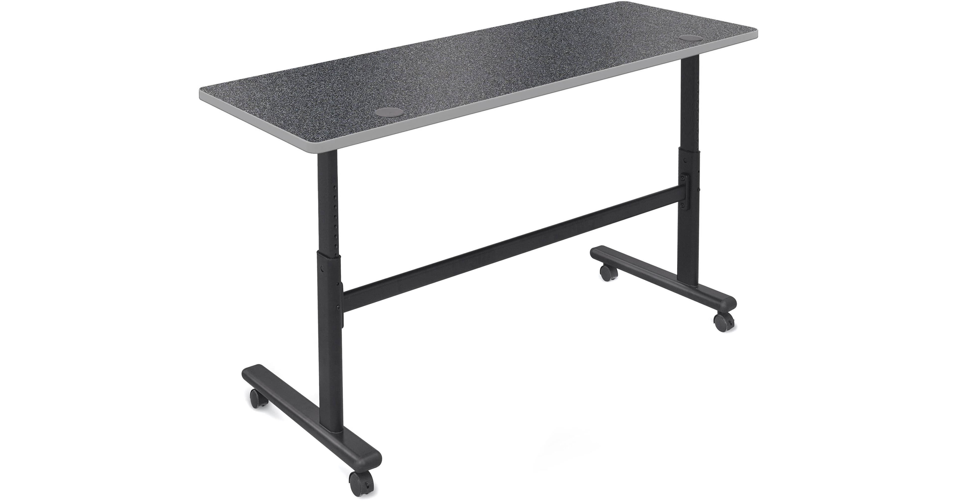 Balt Height Adjustable Sit and Stand Flipper Table (60" Long, Graphite Nebula Laminate, Platinum Edge)