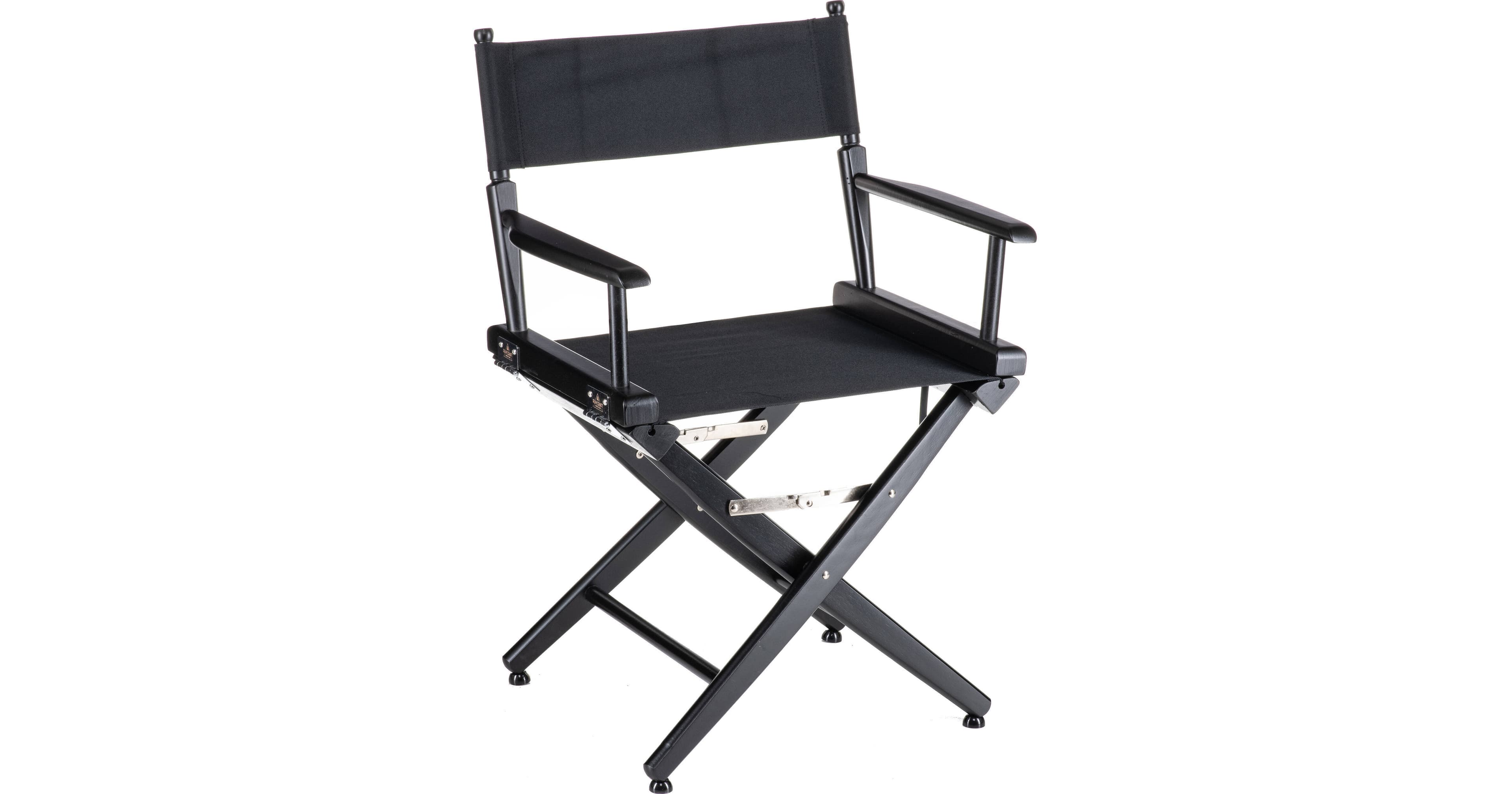Filmcraft Pro Series Short Director's Chair (18", Black Frame, Black Canvas)