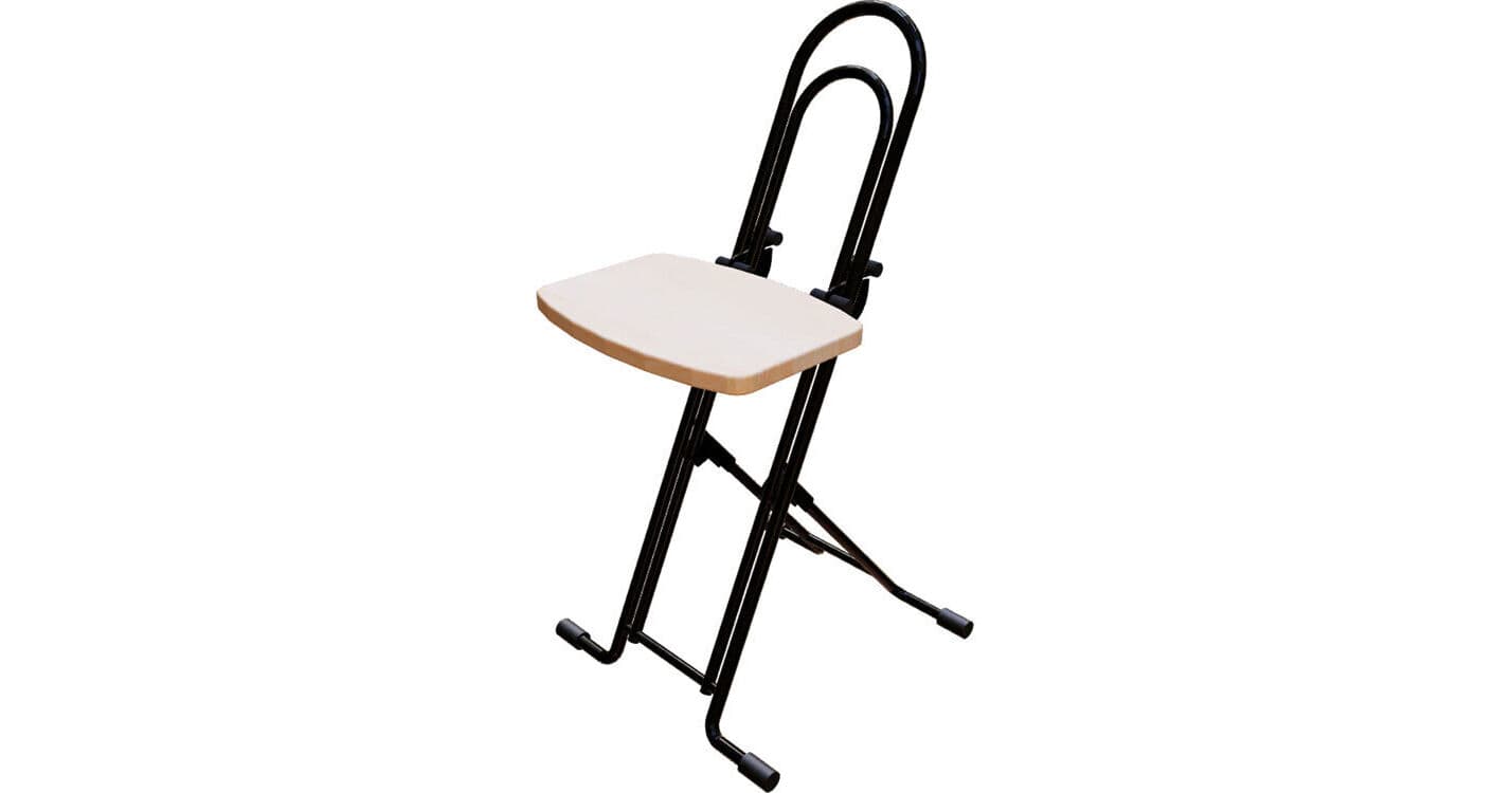 PLATEAU CHAIRS Petite Series Folding Chair with Natural Wood Tone Wood Seat & Black Frame