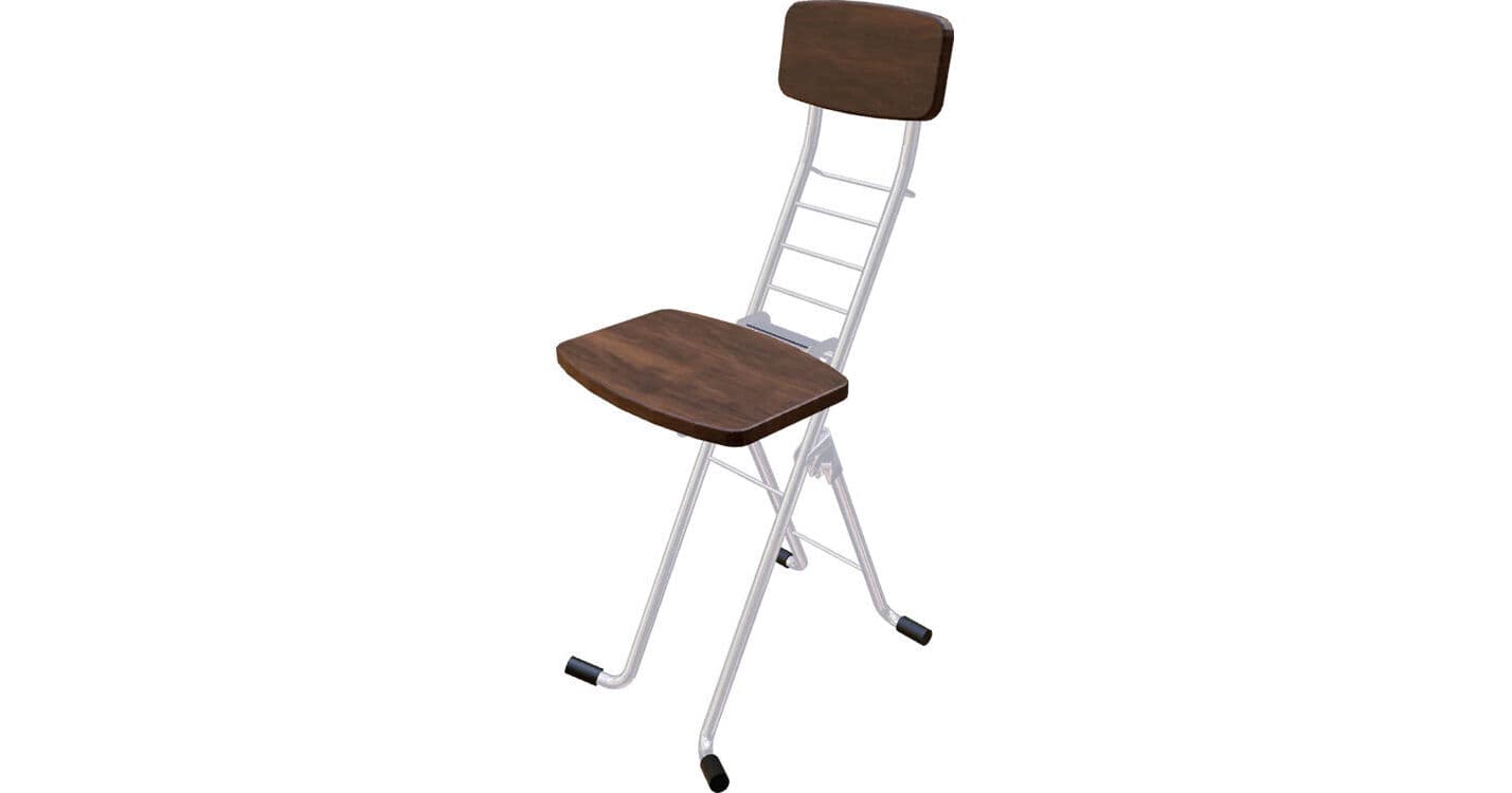 PLATEAU CHAIRS Pará Series Folding Chair with Dark Brown Wood Seat & Silver Frame