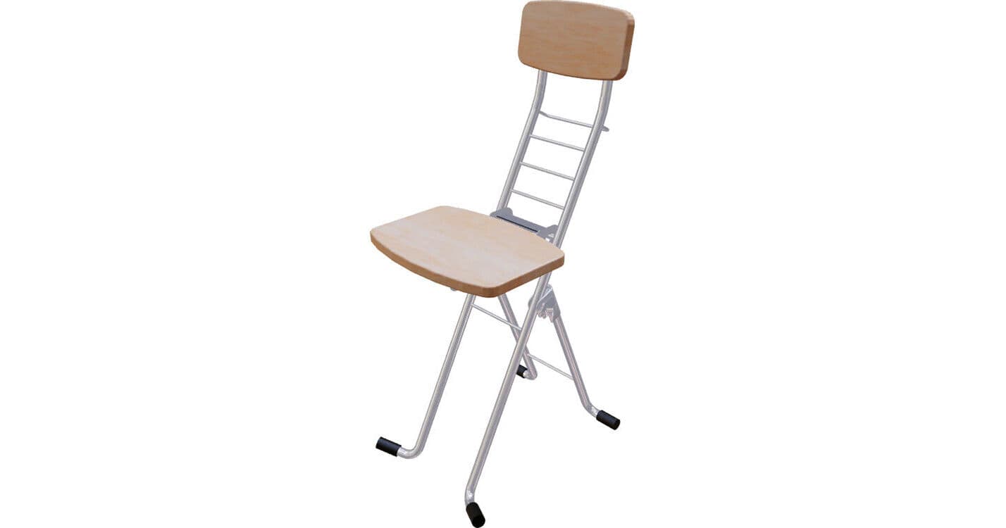 PLATEAU CHAIRS Pará Series Folding Chair with Natural Wood Tone Wood Seat & Black Frame