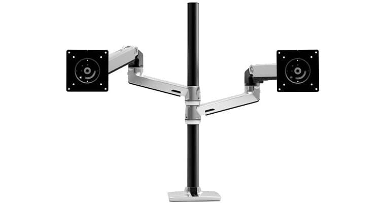 Ergotron LX Dual Desk Mount Stacking Arm for Displays up to 40" (Polished Aluminum)