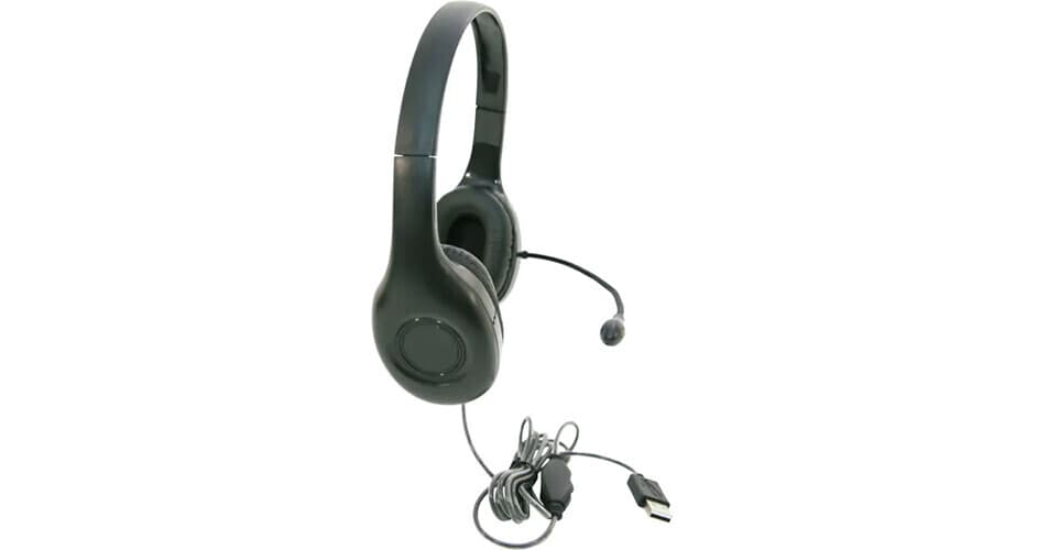Califone KH-08 GUSB BK On-Ear Headset with Gooseneck Microphone and USB Connector (Black)