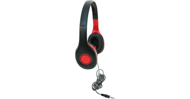 Califone KH-08N RD On-Ear Headphones with 3.5mm Plug (Black and Red)