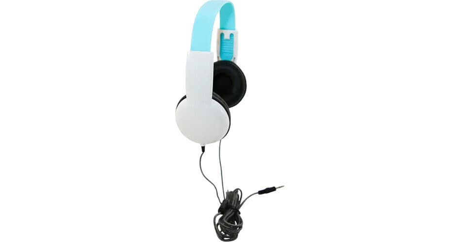 Califone Light Blue and White Pre-K On-Ear Headphones with In-Line Volume Control and 3.5mm Plug (Light Blue and White)