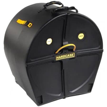 Hardcase 22" Case with Wheels and Pull Handle for Bass Drum, Black