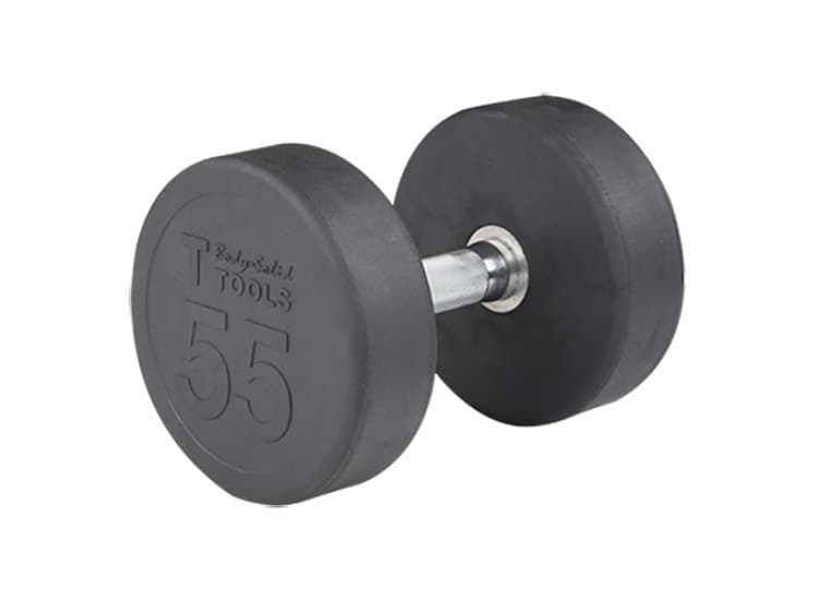 Body-Solid 55 lb Premium Round Rubber Dumbbell (Each)