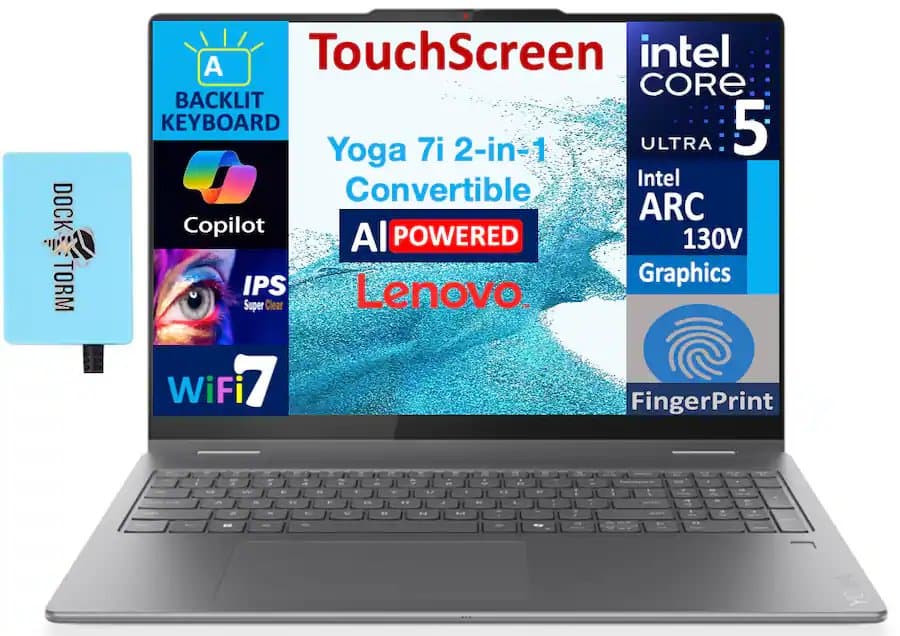 Lenovo Yoga 7 16ILL10 Copilot+ PC 2-in-1 Laptop Computer-Luna Grey