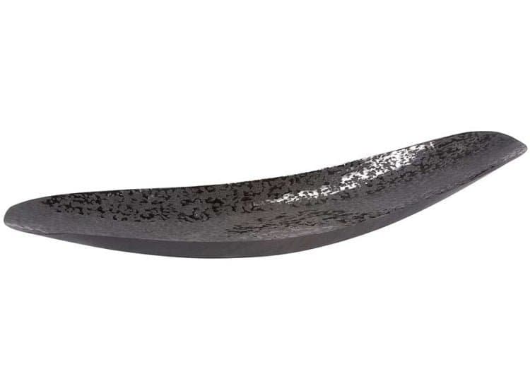 Howard Elliott Chiseled Iron Large Elongated Tray, Texture Black Finish