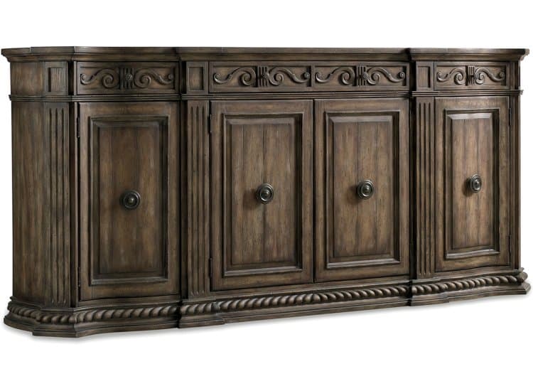 Hooker Furniture Living Room Rhapsody 96-Inch Credenza, Medium Wood