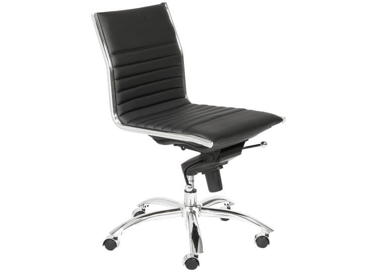 Euro Style Black Dirk Low Back Without Armrests Office Chair