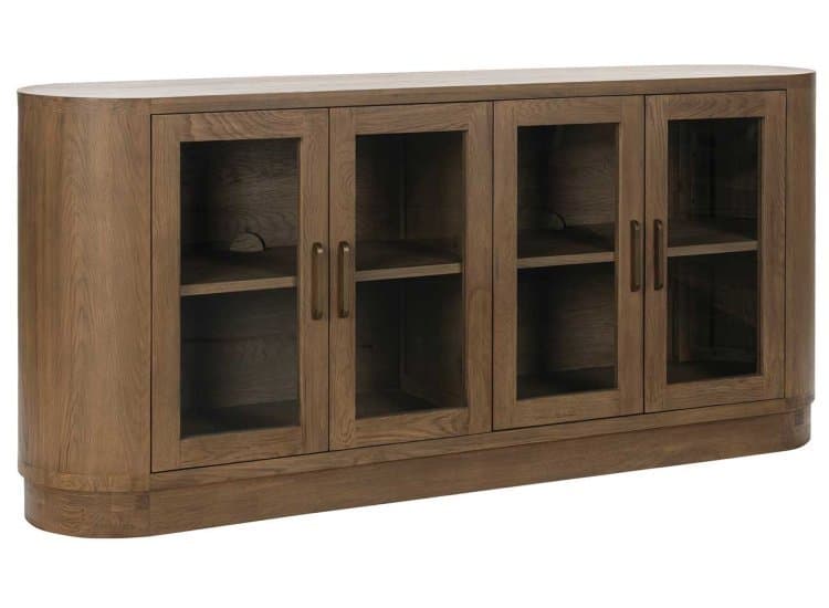 Classic Home Vander Buffet Solid Wood with 4 Doors, Tawny Brown