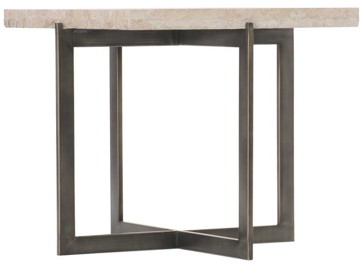 Bernhardt Hathaway Cocktail Table in White Travertine | Bronze