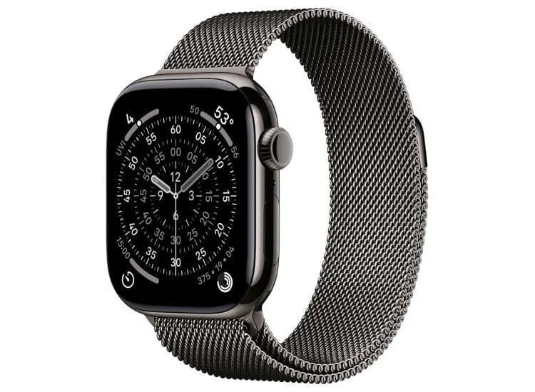 Apple Watch Series 11 GPS & Cellular 46mm Slate Titanium Case with S/M Slate Milanese Loop